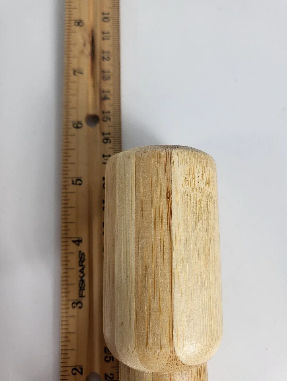 Natural Bamboo Mortar and Pestle - Two-Tone Wood Modern Organic Primitive Art